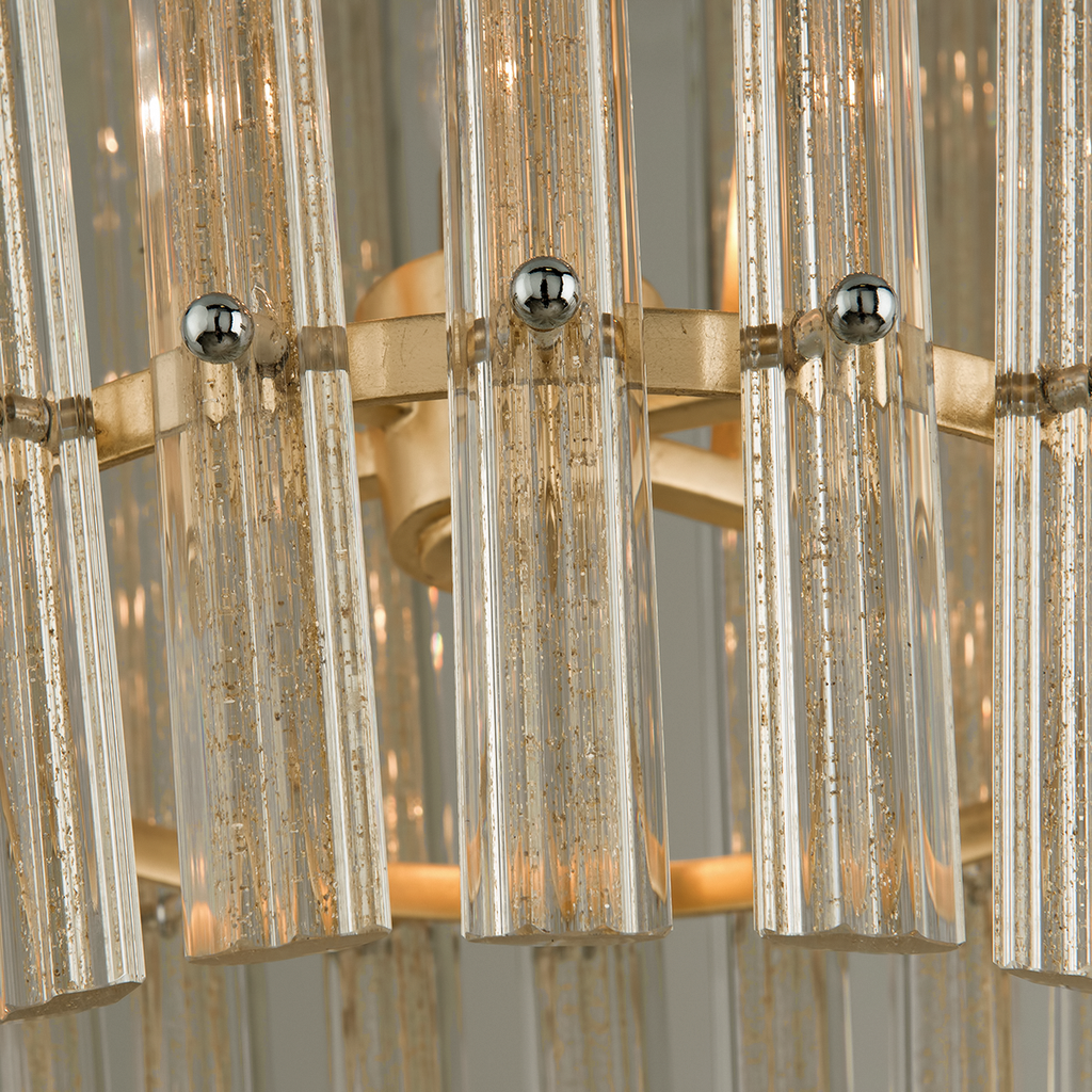 Sauterne Pendant 27" - Gold Leaf W Polished Stainless