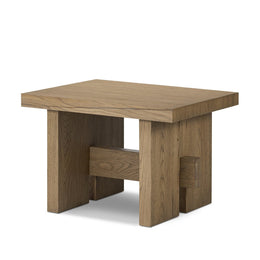 Isaac End Table - Rubbed Light Oak Veneer