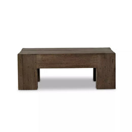 Abaso Small Square Coffee Table, Ebony Rustic Wormwood Oak by Four Hands