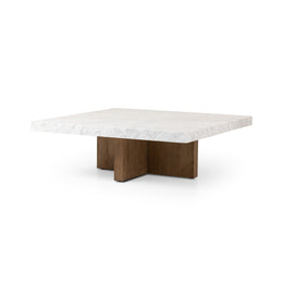 Bellamy Square Coffee Table - White Carrara Marble