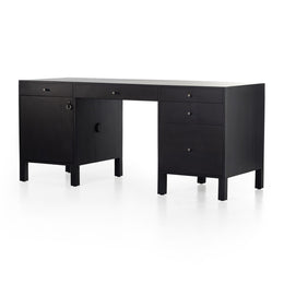 Isador Executive Desk - Black Wash Poplar