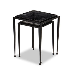 Dalston Nesting End Table, Smoked Black Cast Glass by Four Hands