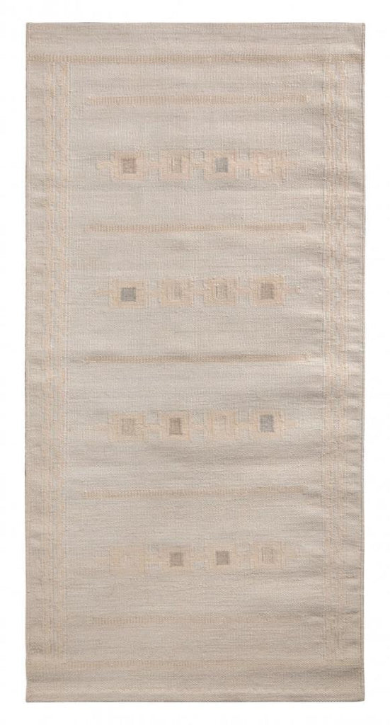 Scandinavian Rug In Beige Brown Geometric Pattern