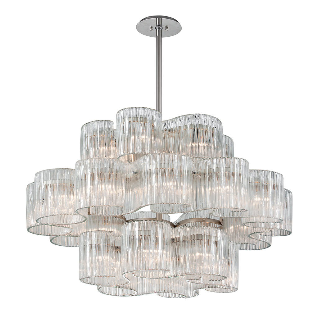 Circo Pendant 29" - Satin Silver Leaf