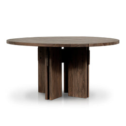 Railay Round Outdoor Dining Table - 60 Inch - Stained Toasted Brown - FSC