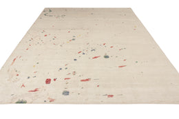 Distressed Style Rug In White, Multicolor Abstract Pattern - 24045