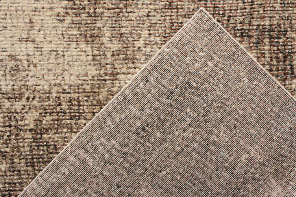 Distressed Style Modern Rug In Beige-Brown Abstract Pattern - 24046