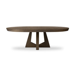 Zelda Round Extension Dining Table - Fawn Oak Veneer