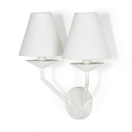 Dodie Double Sconce - Matte White Plaster