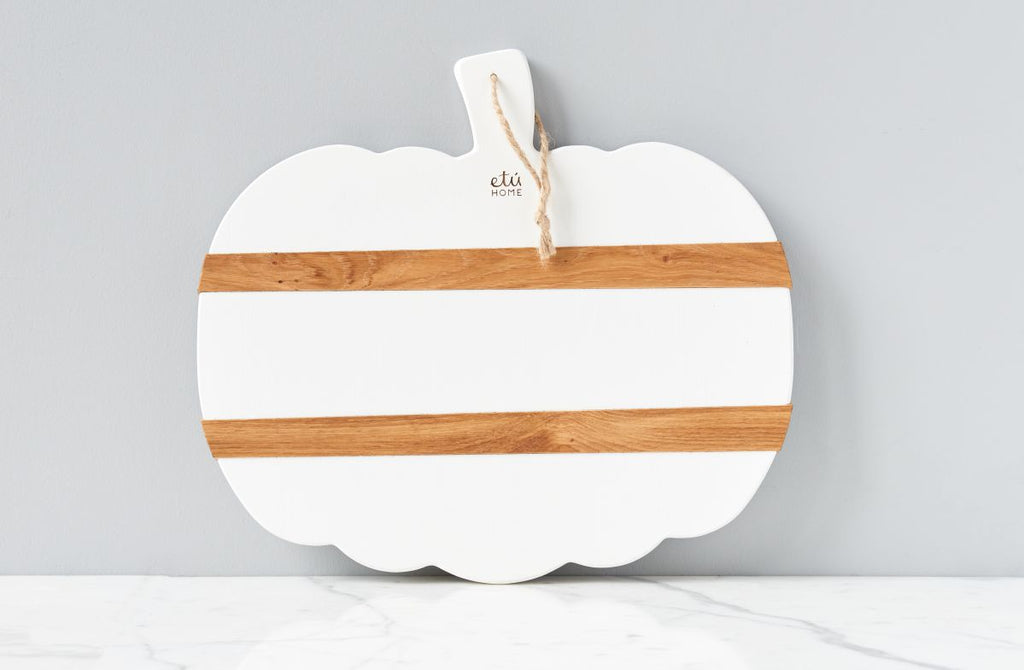 White Mod Pumpkin Charcuterie Board