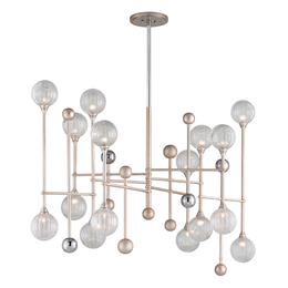 Majorette Chandelier - Silver Leaf with Polished Chrome