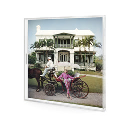 Bermudan Hostess Tray by Slim Aarons - 1/4 Inch Clear Cast Acrylic