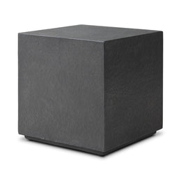 Huesca Outdoor End Table - Distressed Graphite Concrete