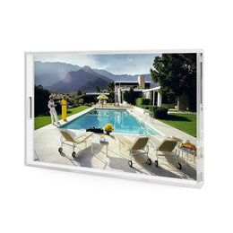 Palm Springs Pool Tray by Slim Aarons - 1/4 Inch Clear Cast Acrylic