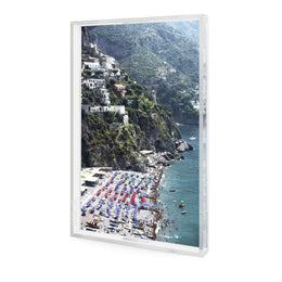 Beach In Positano Tray by Slim Aarons - 1/4 Inch Clear Cast Acrylic