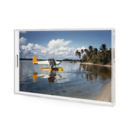 Arriving In Style Tray by Slim Aarons - 1/4 Inch Clear Cast Acrylic