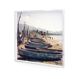 Fishing Boats Tray by Slim Aarons - 1/4 Inch Clear Cast Acrylic