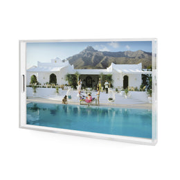 Pool At El Venerol Tray by Slim Aarons - 1/4 Inch Clear Cast Acrylic