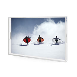 Caped Skiers Tray by Slim Aarons - 1/4 Inch Clear Cast Acrylic