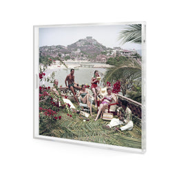 Acapulco Afternoon Tray by Slim Aarons - 1/4 Inch Clear Cast Acrylic