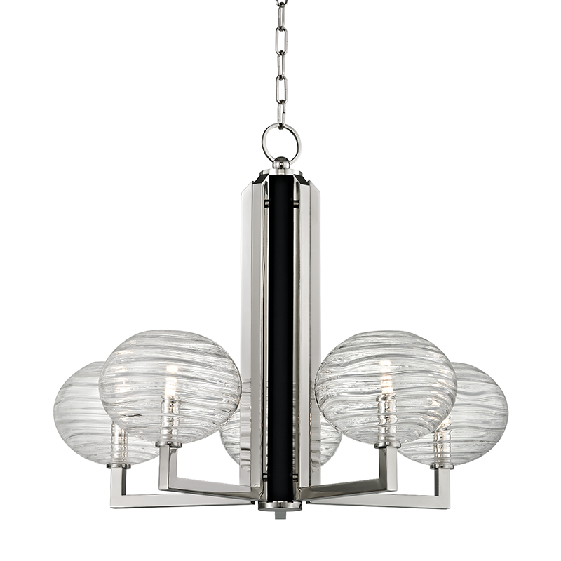 Breton Chandelier 25" - Polished Nickel