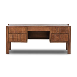 Ezri Desk - Carved Cocoa Oak