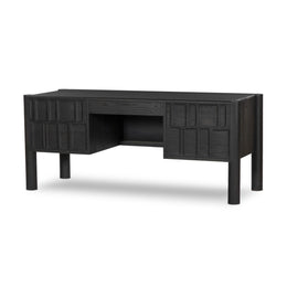 Ezri Desk - Carved Black Oak