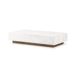 Masera Marble Coffee Table - White Carrara Marble