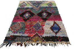 Vintage Berber Moroccan Rug With Multicolour Geometric Pattern