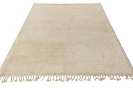 Vintage Moroccan Berber Rug In Tone On Tone White High Pile