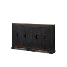 The Humptulips River Moonshine Cabinet - Distressed Burnt Black