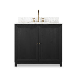 Millie Single Vanity - Satin Drifted Black Veneer