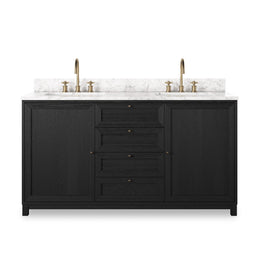 Millie Double Vanity - Satin Drifted Black Veneer