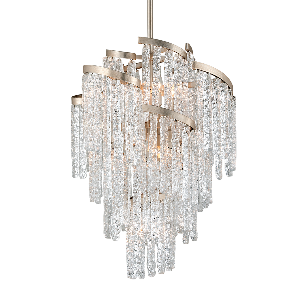 Mont Blanc Chandelier 43" - Modern Silver Leaf