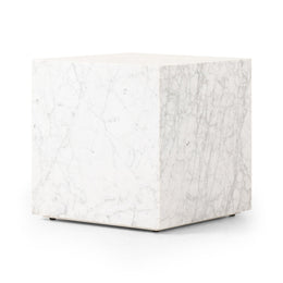 Hunter End Table - White Carrara Marble