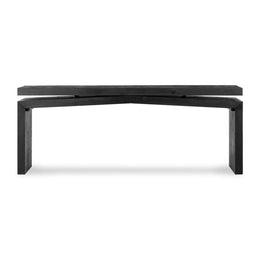 Matthes Large Console Table, Aged Black Pine by Four Hands