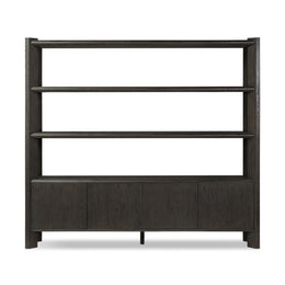 Orwin Wide Bookshelf - Smoked Black Oak