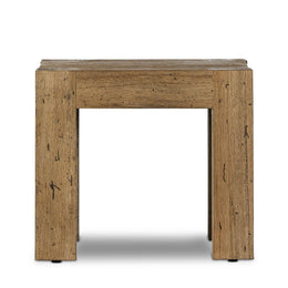 Abaso End Table - Rustic Wormwood Oak