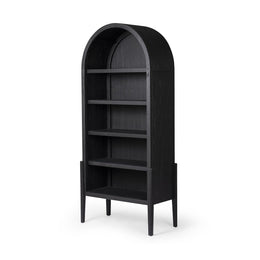 Tolle Bookcase, Drifted Matte Black With Black Shelves by Four hands