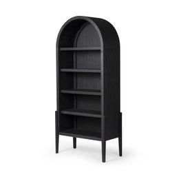 Tolle Bookcase, Drifted Matte Black With Black Shelves