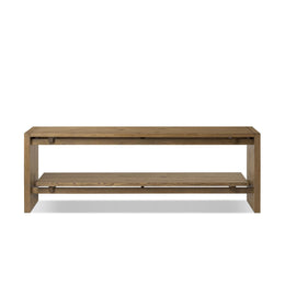 Theodore Media Console, Rustic Amber Oak Veneer