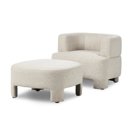 Olvera Chair W/ Ottoman - Crete Pebble