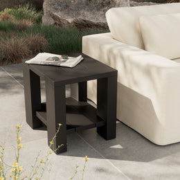 Roca Outdoor Metal End Table - Bronze