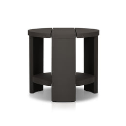 Roca Outdoor Round Metal End Table - Bronze