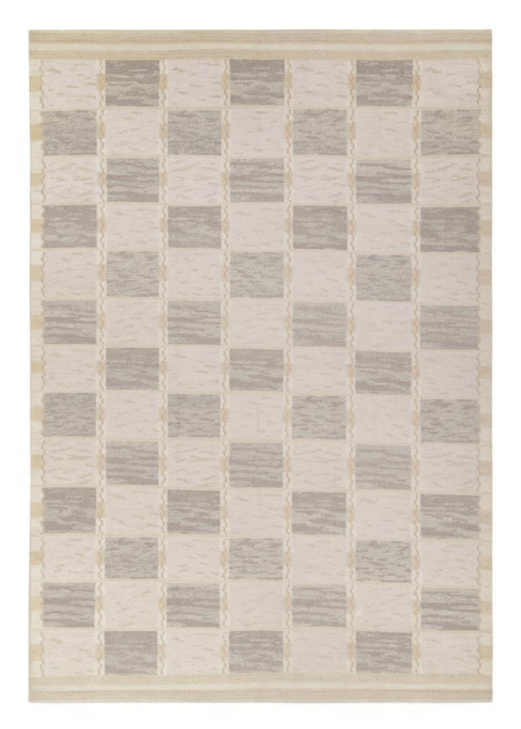 Scandinavian Rug In Gray Off White Geometric Pattern