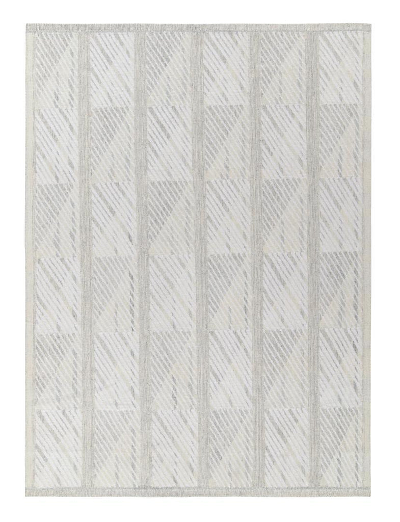 Scandinavian Rug In Gray White Geometric Pattern