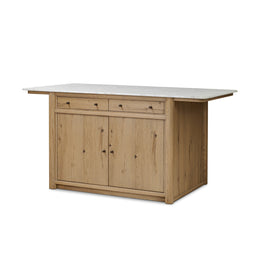 Fatima Kitchen Island - White Carrara Marble