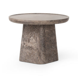 Zane End Table - Warm Grey Marble by Four Hands