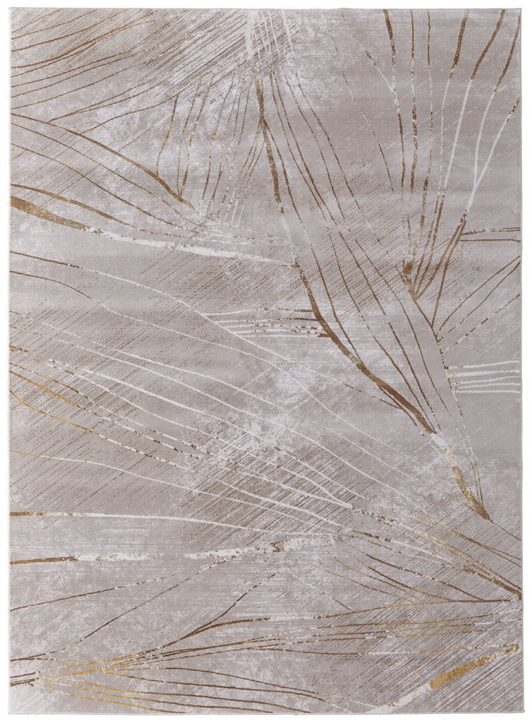 Waldor Modern Abstract Taupe Brown Silver Area Rug (12' x 15')