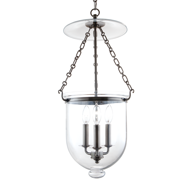 Hampton Pendant Glass Option 1, 12" - Historic Nickel